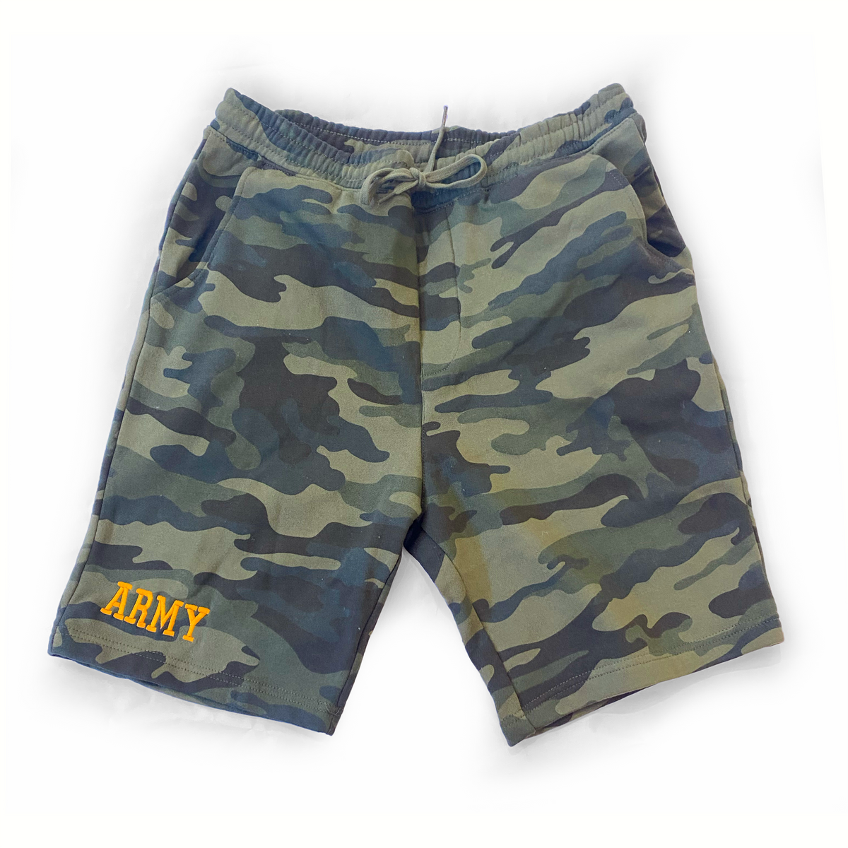 Men s Army Sweat Shorts Green Camouflage SL Revival Co