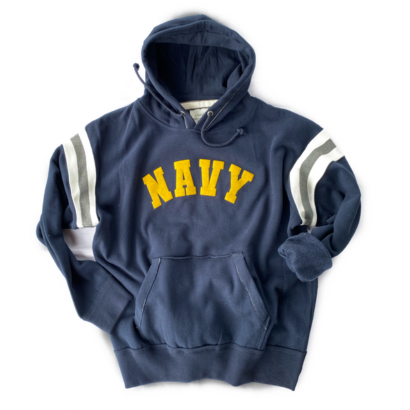 Navy Varsity Hoodie, Navy Blue