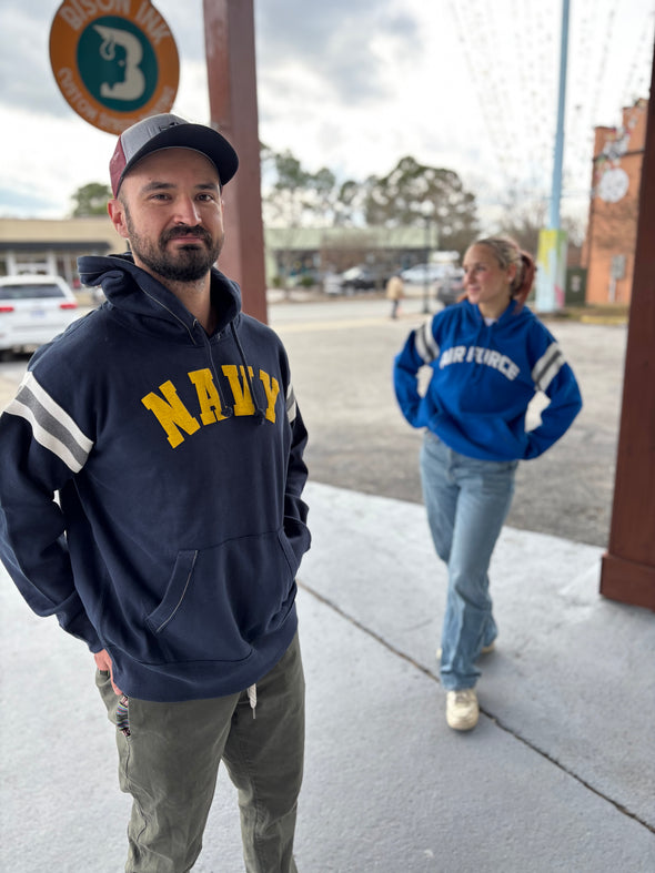 Navy Varsity Hoodie, Navy Blue