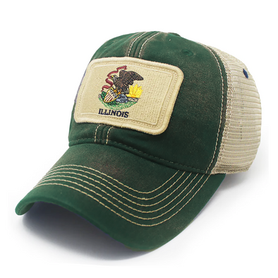 Illinois Flag Patch Trucker Hat