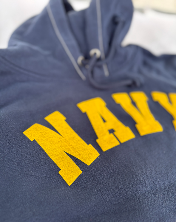 Navy Varsity Hoodie, Navy Blue