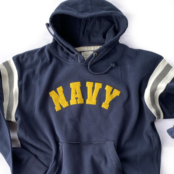 Navy Varsity Hoodie, Navy Blue