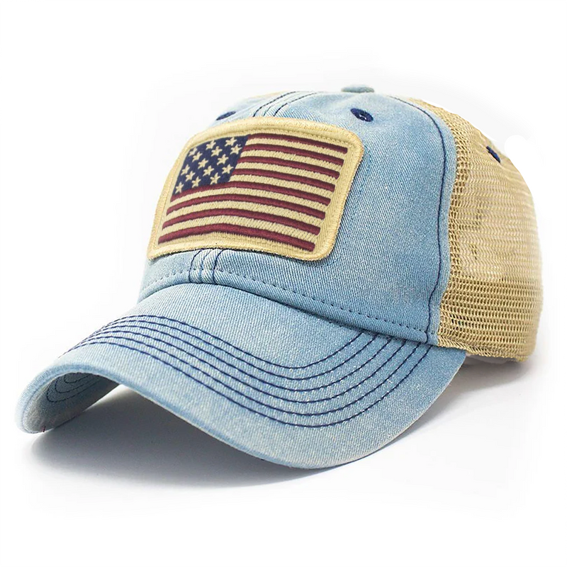 1812 USA Flag Patch Trucker Hat