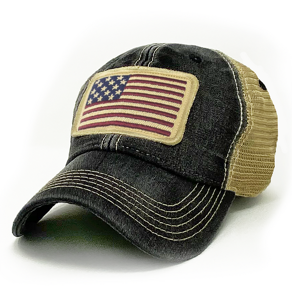 1812 USA Flag Patch Trucker Hat