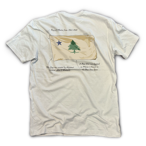 1901 Maine Flag Fact Shirt, S/S, Ice Grey