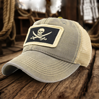 Calico Jack Skull and Swords Pirate Flag Trucker Hat