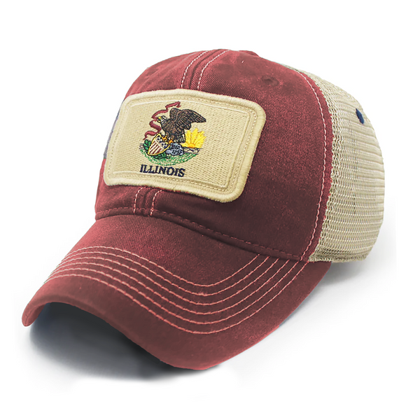 Illinois Flag Patch Trucker Hat