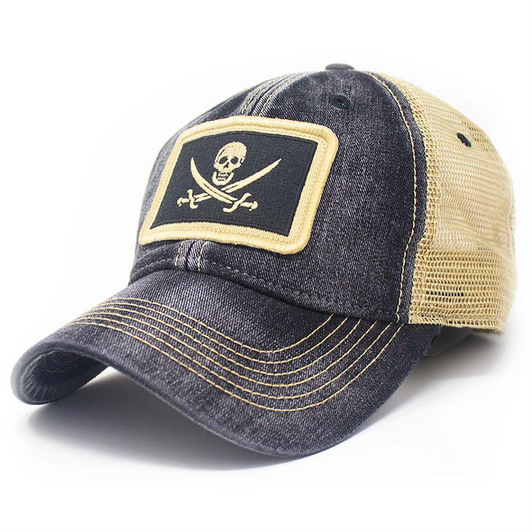 Calico Jack Skull and Swords Pirate Flag Trucker Hat