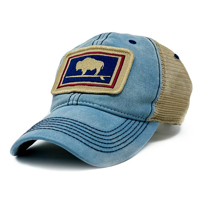 Surfing Buffalo Trucker Hat, Americana Blue