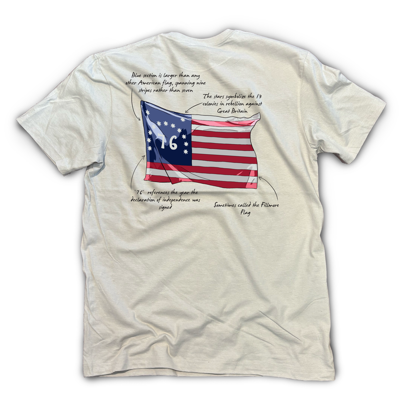 Bennington USA Flag Fact Shirt, S/S, Ice Grey