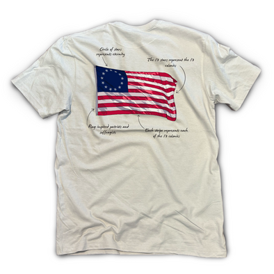 Betsy Ross USA Flag Fact Shirt, S/S, Ice Grey