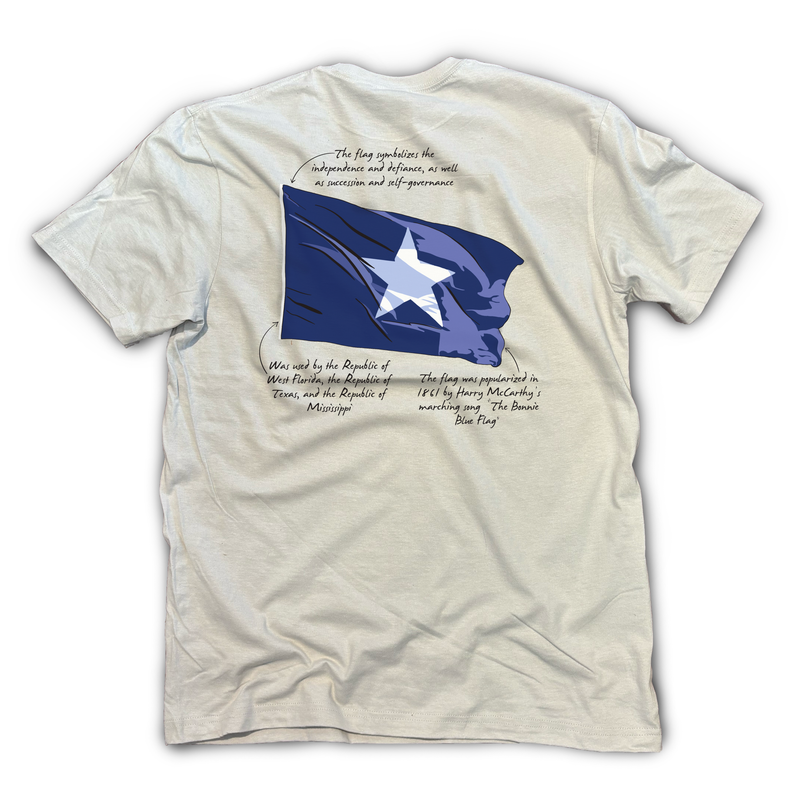 Bonnie Blue and Republic of West Florida Flag Fact Shirt, S/S, Ice Grey
