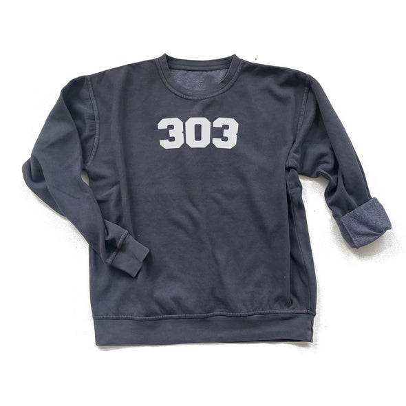 Custom Area Code Garment Dyed Sweatshirt