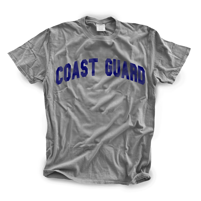 Coast Guard Collegiate Short Sleeve T-Shirt, Gray
