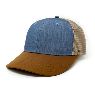 NEW Blank Structured Trucker Ballcap, Outer Banks Blue