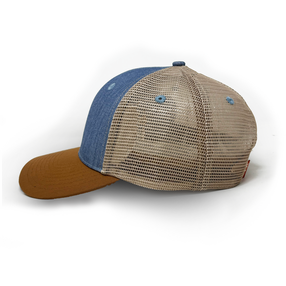 NEW Blank Structured Trucker Ballcap, Outer Banks Blue