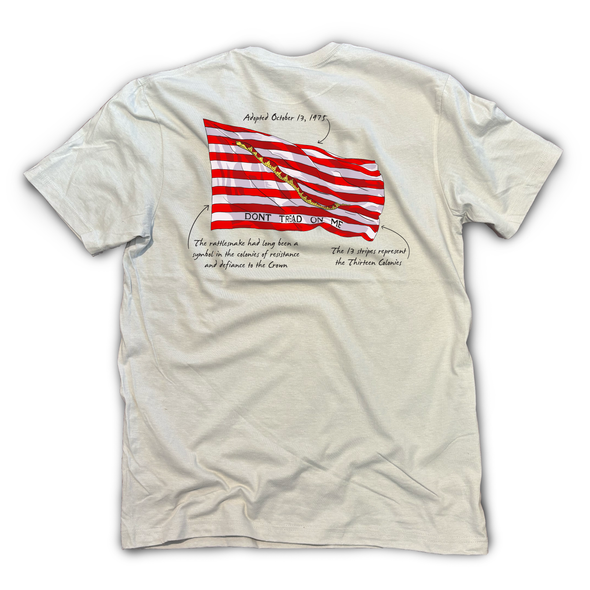 First Navy Jack Don't Tread on Me Flag Fact Shirt, S/S, Ice Grey