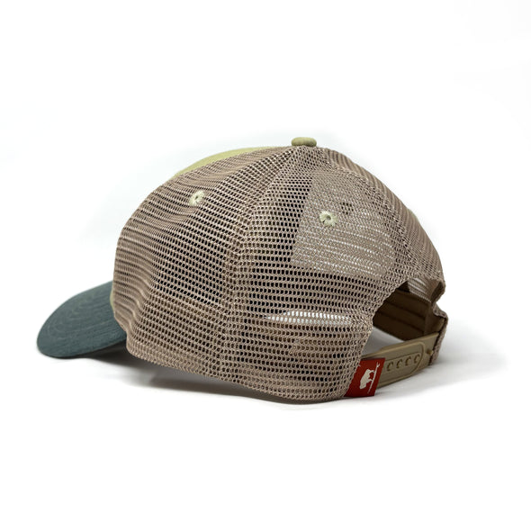 Surfing Sasquatch Structured Trucker Hat, Dismal Swamp Green