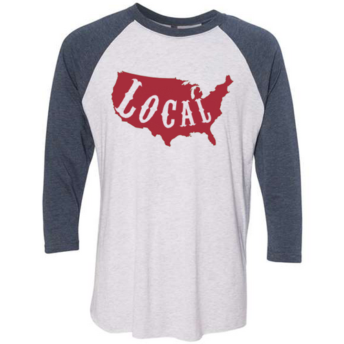 Be Local USA Baseball Tee, Vintage Navy
