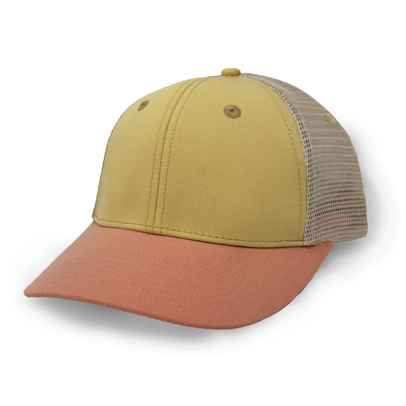 NEW Blank Structured Trucker Ballcap, Sandhills Gold