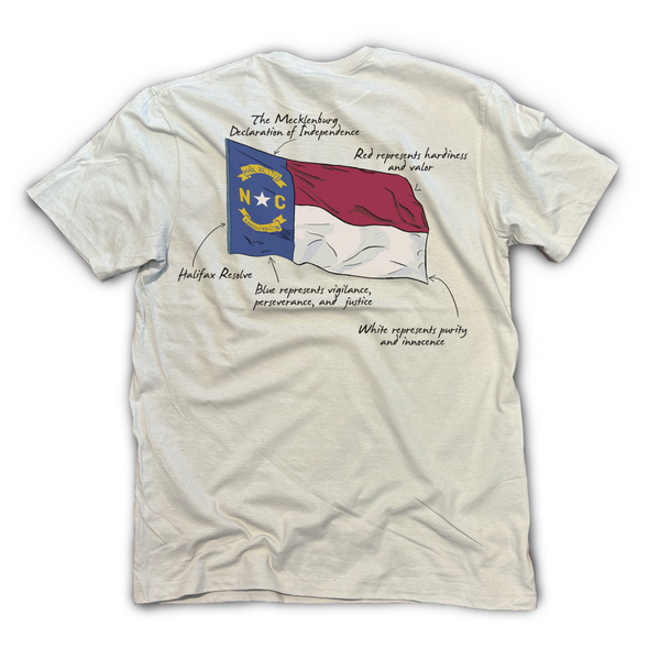 North Carolina Flag Fact Shirt, S/S, Ice Grey