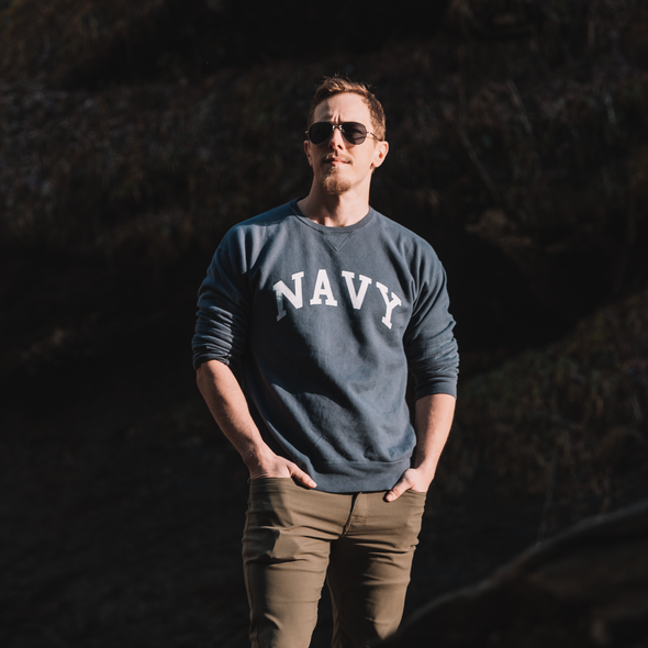 Navy Collegiate Sweatshirt, Navy Blue