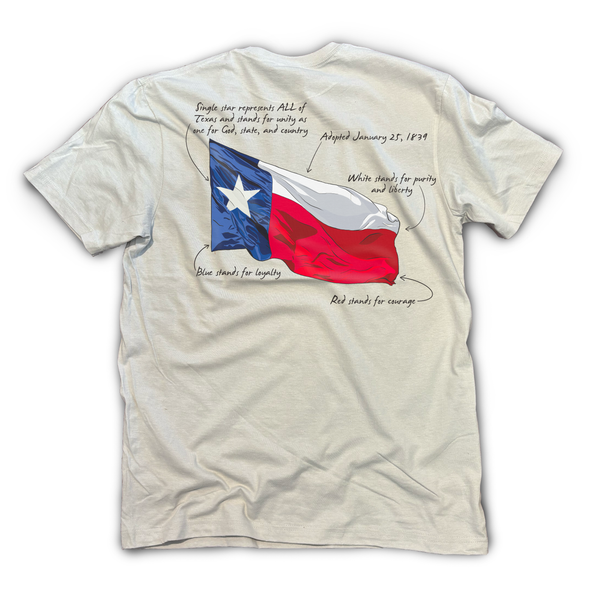 Texas Flag Fact Shirt, S/S, Ice Grey