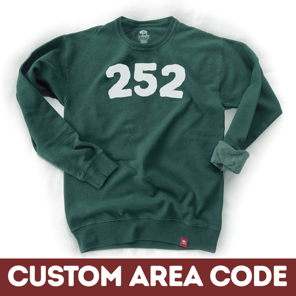 Custom Area Code Garment Dyed Sweatshirt