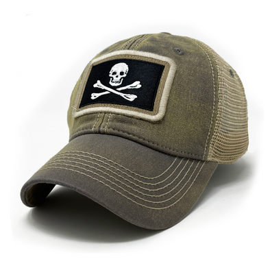 Jolly Roger Pirate Flag Trucker Hat, Adjustable Fit, Classic Design