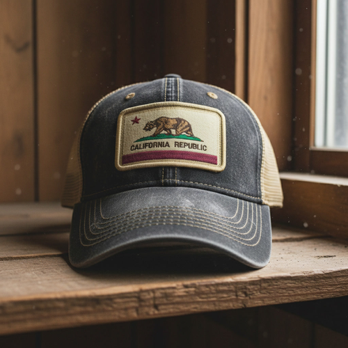California Flag Patch Trucker Hat