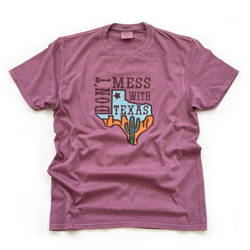 Don't Mess With Texas T-Shirt, S/S, Wineberry