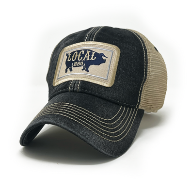 Everyday Salt-Wash Trucker Hat Local BBQ Pig