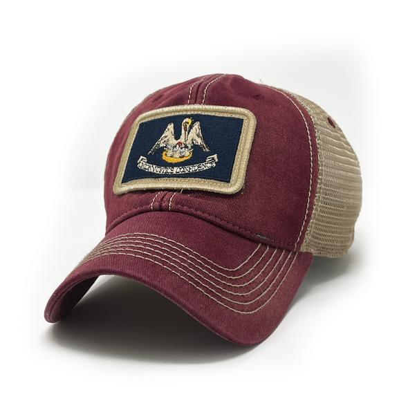 Louisiana Flag Patch Trucker Hat