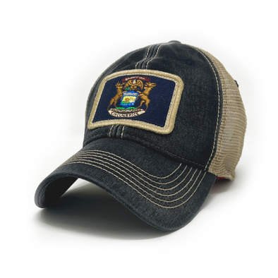 Michigan Flag Patch Trucker Hat