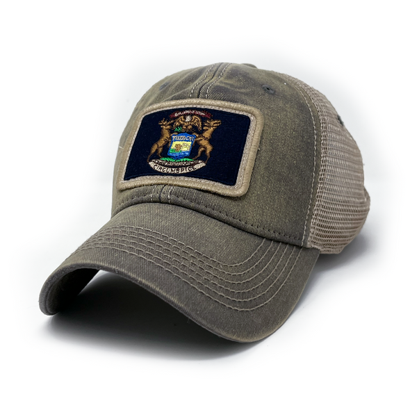 Michigan Flag Patch Trucker Hat