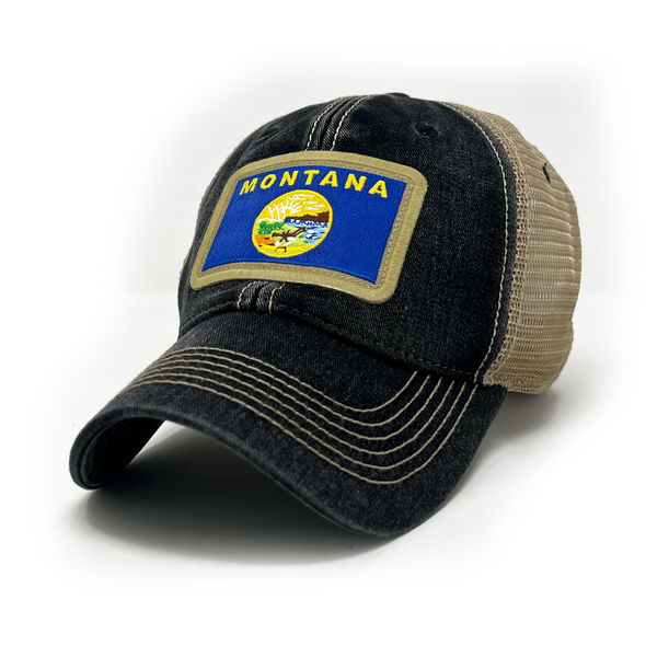 Montana Flag Patch Trucker Hat