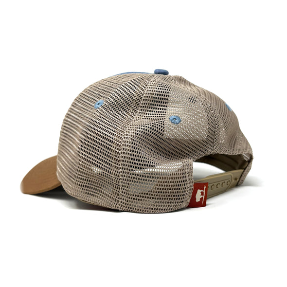 Surfing Sasquatch Structured Trucker Hat, Outerbanks Blue