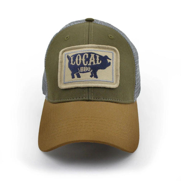 Everyday Trucker Hat, Structured, Local BBQ Pig, Olive