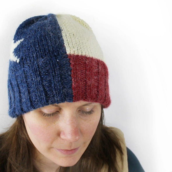 Texas Flag Hand-knit Beanie