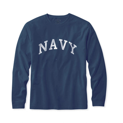Navy Collegiate Long Sleeve T-Shirt, Navy Blue