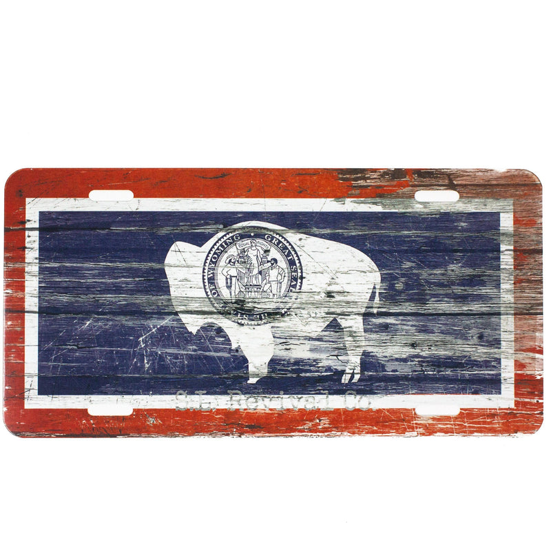 Wyoming Flag Vintage License Plate