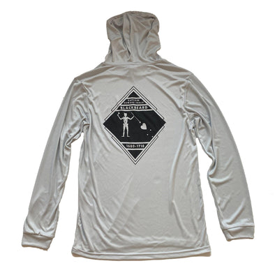 Blackbeard Long Sleeve Sun Shirt, Hooded, Steel