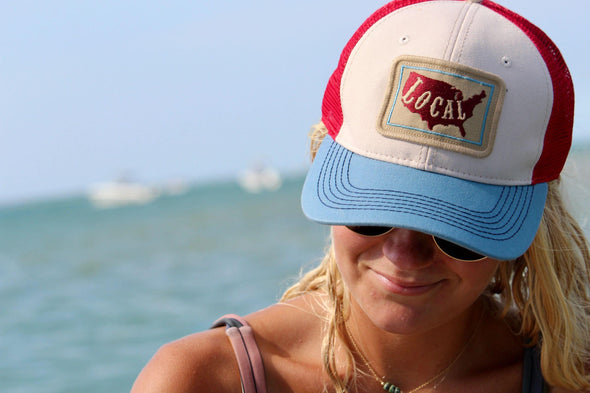 Local USA Structured Every Day Trucker Hat, Cream