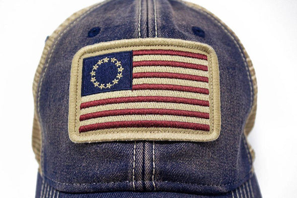 Betsy Ross USA Flag Patch Trucker Hat