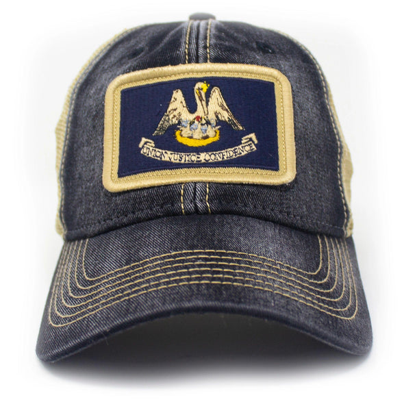 Louisiana Flag Patch Trucker Hat