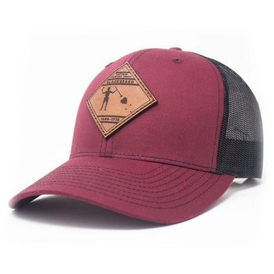 BLACKBEARD LEATHER PATCH LOW PRO TRUCKER HAT