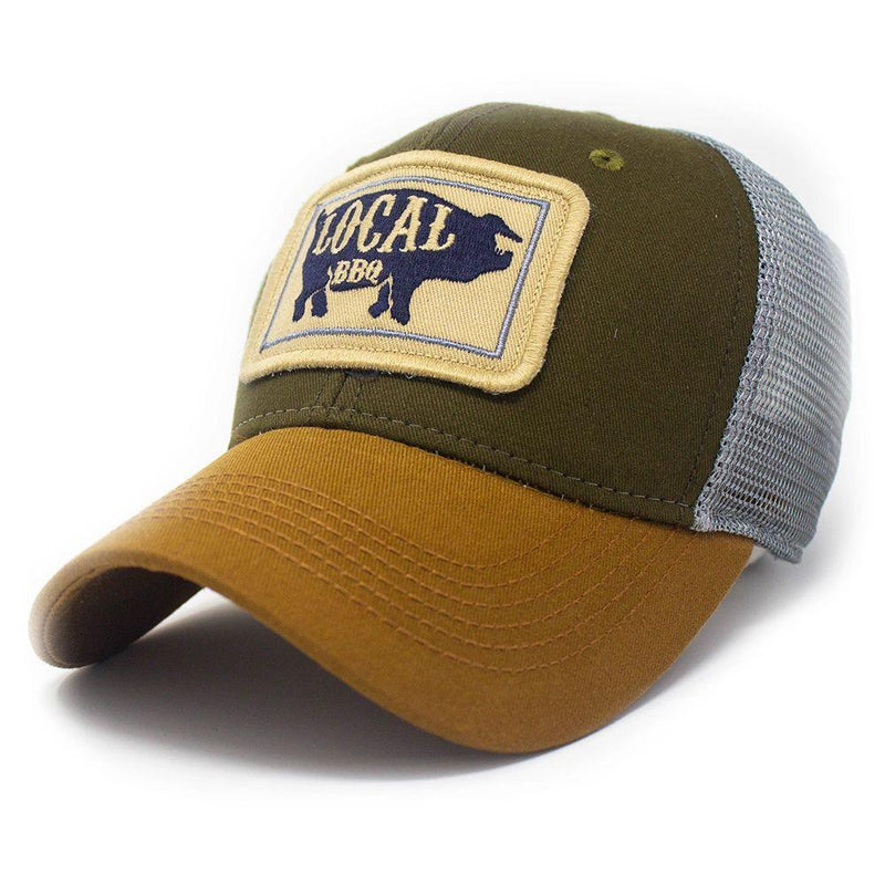 Everyday Trucker Hat, Structured, Local BBQ Pig, Olive