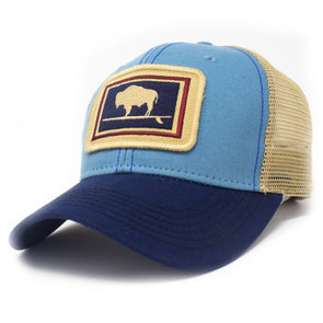 Surfing Buffalo Structured Trucker Hat, Blue