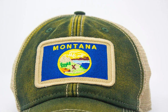 Montana Flag Patch Trucker Hat