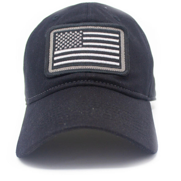USA Flag Patch Ball Cap, Black
